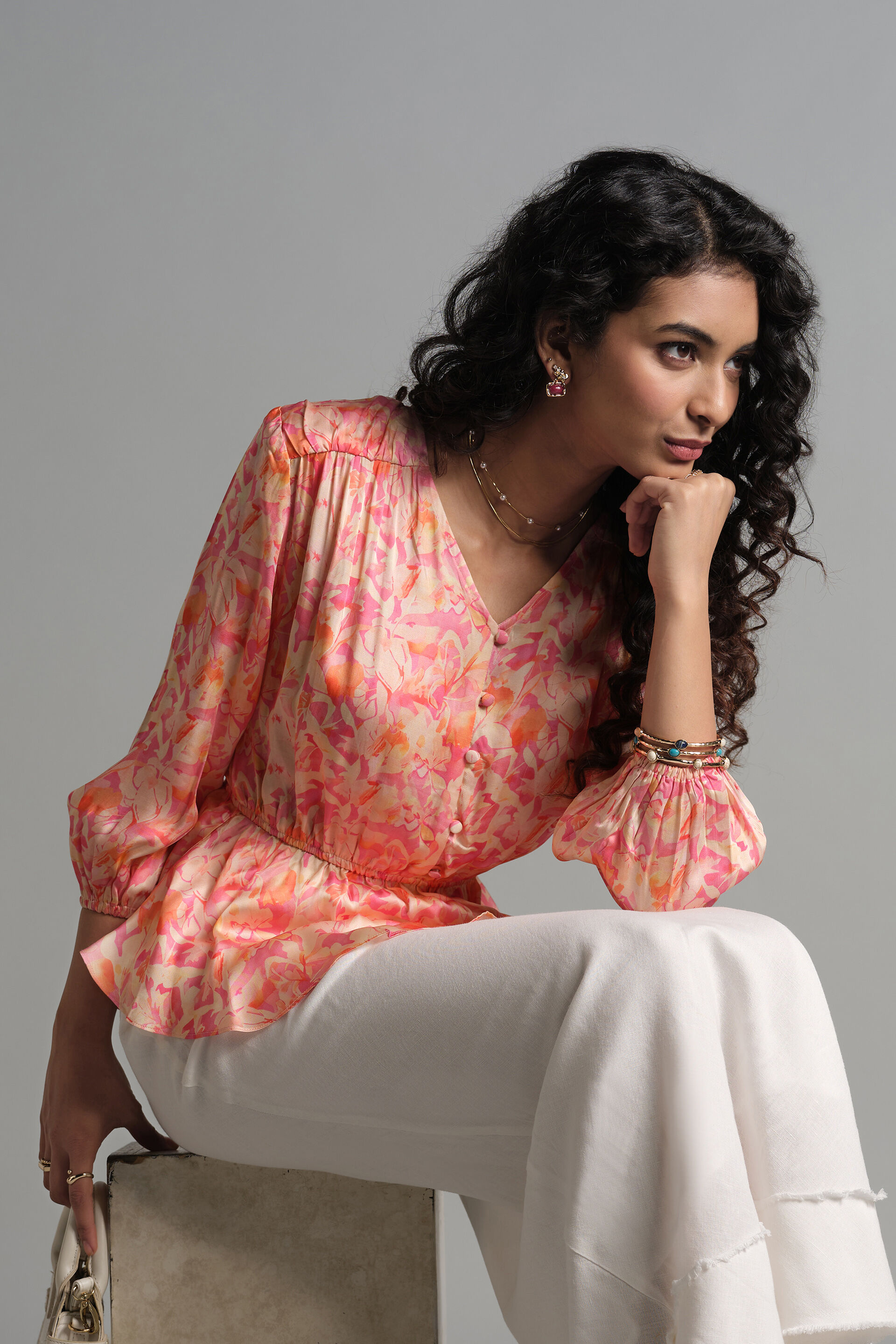 Pink Posy Top, Pink, image 4